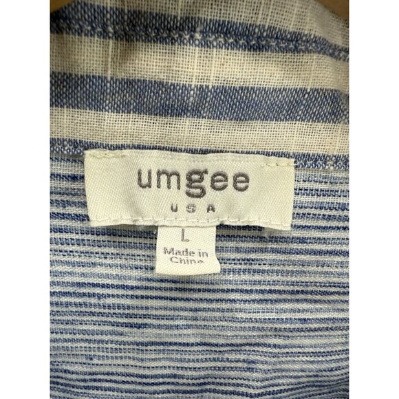 UMGEE Women's Striped Long Sleeve Button Up Shirt Size Large - Picture 5 of 9